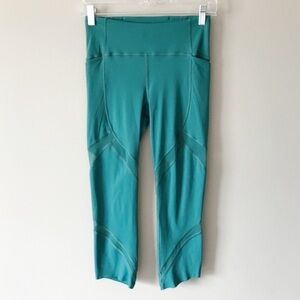 Lululemon On Pace Crop 21” Deep Cove Green Sz 4